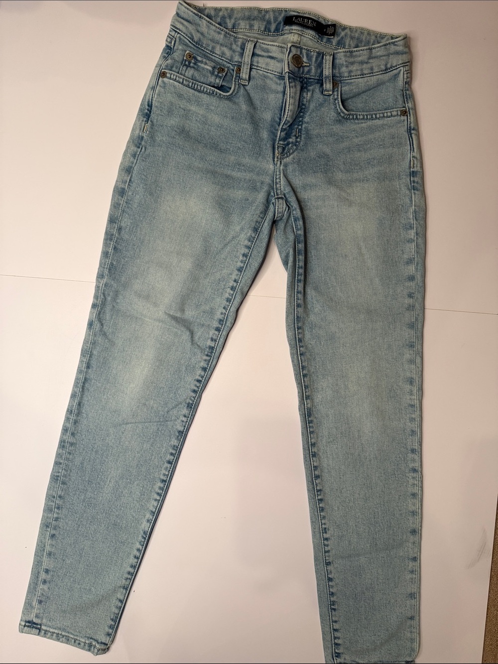 Ralph Lauren Light Blue Women's Slim Jeans Mid Rise